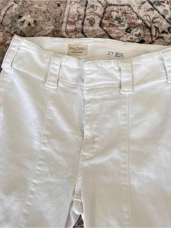 PILCRO White Straight Leg Trouser Pants- Size 27/28 - Picture 3 of 9